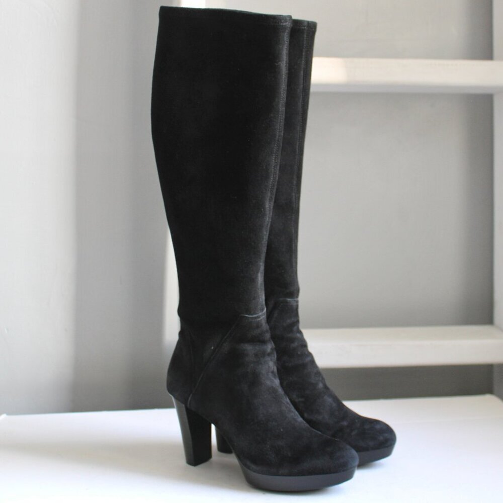 Donald J. Pliner Women's Black Echo Knee-High Heel Boots Size 7.5 - Picture 1 of 8